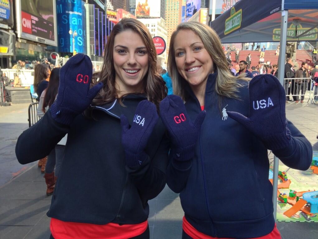 Hilary Knight (left) and Duggan at Times Square in New York City (Image obt...