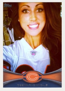 Custom made Topps football card of Deena Fagiano by Johngy (Image obtained from: http://www.johngysbeat.com/2014/04/celebrity-jersey-cards-168-heather-furr.html)